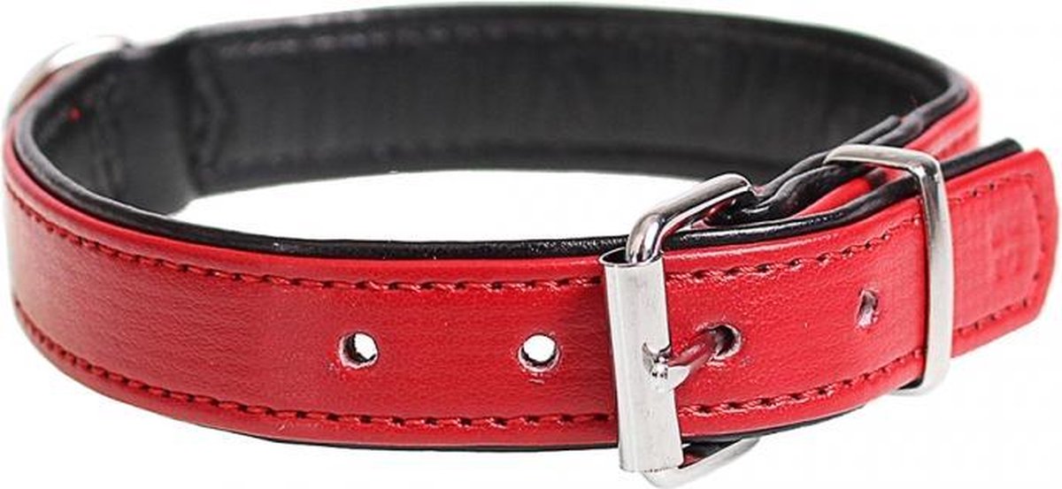 Duvo+ Chic kunstleer halsband Rood 23-28cm/14mm