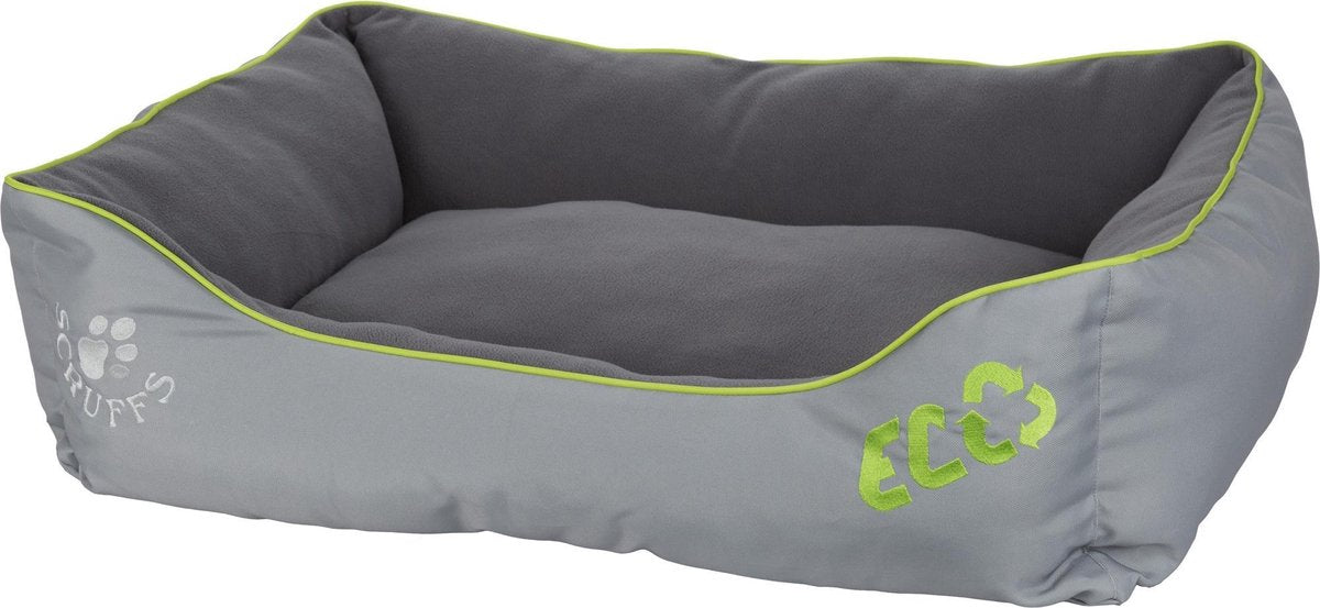 Comfortabele en Duurzame Hondenmand met Warme Fleece hoes - Wasbaar van Gerecycled Materiaal - Scruffs ECO - Grijs in S/M/L/XL - Extra Large - 90 x 70 cm
