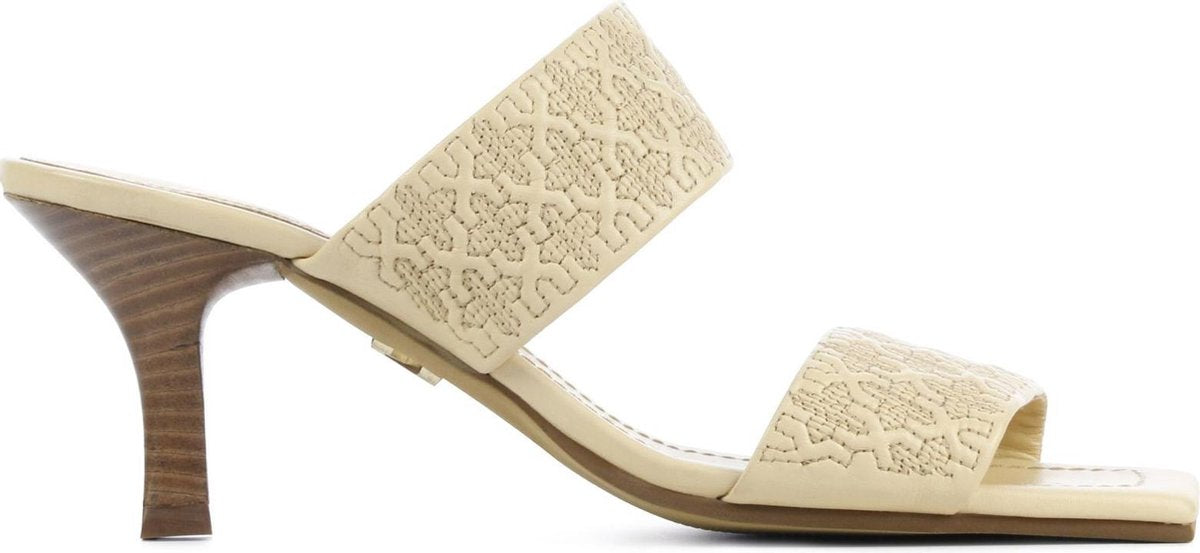 Bronx Vrouwen Leren  Slippers / Damesschoenen 84876-de - Beige - Maat 40