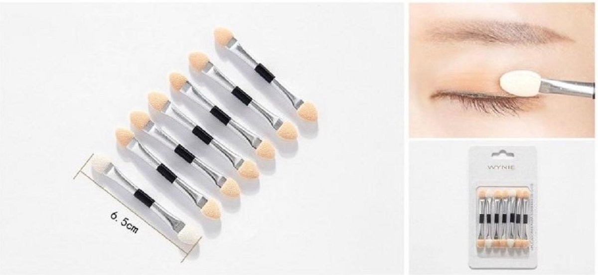 Wynie - 7 stuks oogschaduw applicator - 6 cm lang - in 1 blisterverpakking