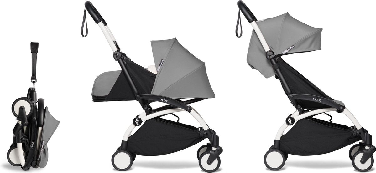 Babyzen YOYO² buggy COMPLEET / FULL SET 0+ en 6+ grijs frame wit