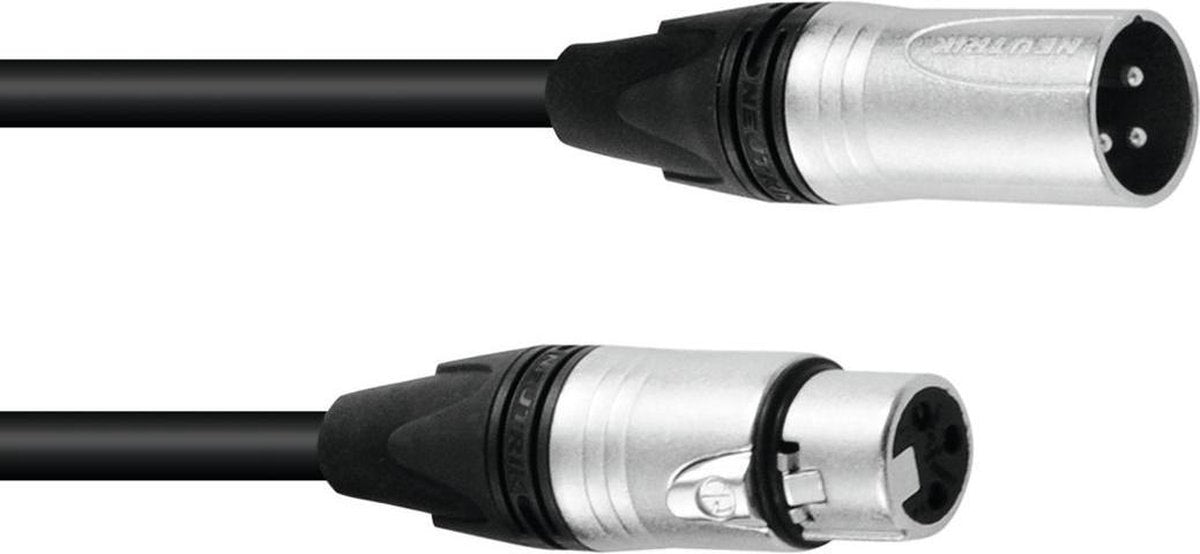 PSSO DMX-kabel XLR 3pin 1m zwart Neutrik