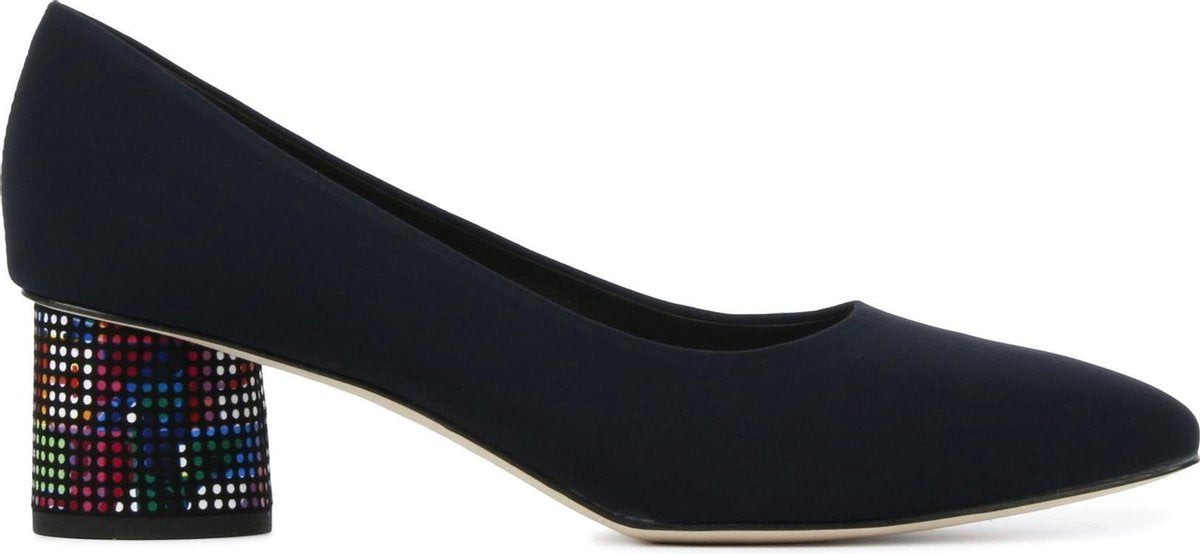 Brunate Vrouwen Textiel  Pumps / Damesschoenen Blokhak hoogte 2.5 - 4.5 cm   - 50817 - Blauw - Maat 39
