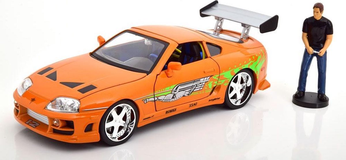 Jada Toys 1/18 Toyota Supra "The Fast & The Furious" met werkende lichten en Brian figuur