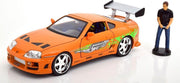 Jada Toys 1/18 Toyota Supra "The Fast & The Furious" met werkende lichten en Brian figuur