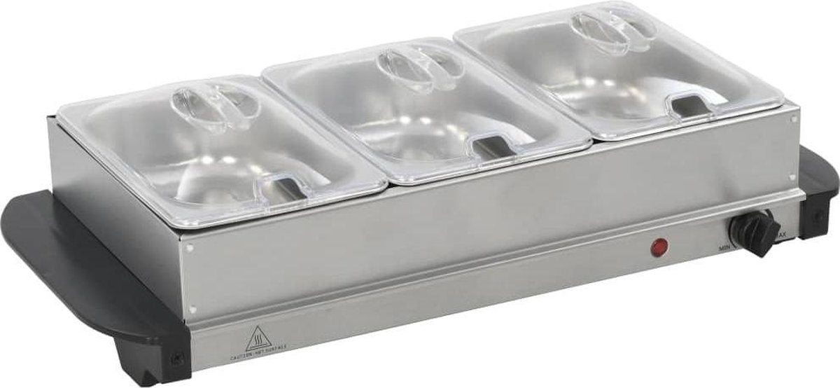 Warmhoudplaat - Rvs - Makkelijk schoon te maken - 200 W - 3x1