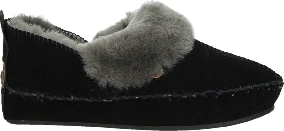 Warmbat Dames Pantoffels Polarfox Women Suede - Zwart - Maat 41