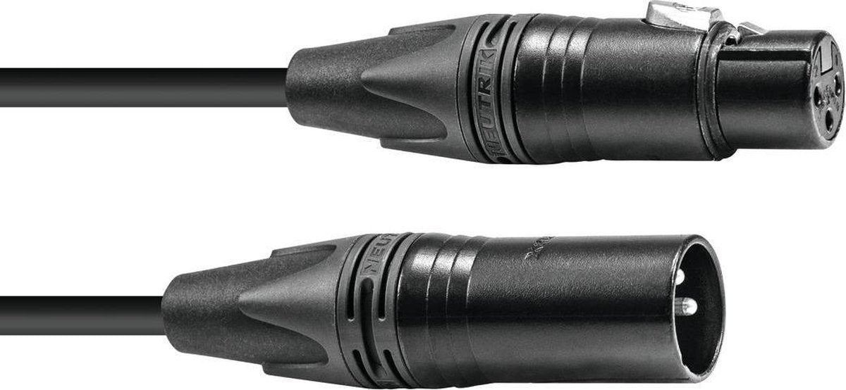 PSSO DMX-kabel XLR 3-pins 10 m zwart Neutrik zwarte connectoren