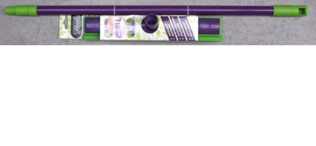 Rubber Borstel 30 cm met telescoopsteel 130 cm - Kleur paars met groen