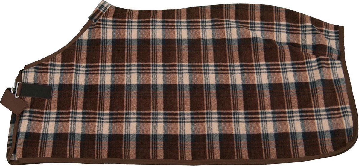 MHS Paardendeken Fleece Deken bruin ruit / 118 cm