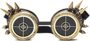 Steampunk goggles zonnebril - brons radar spikes - bril goud rave