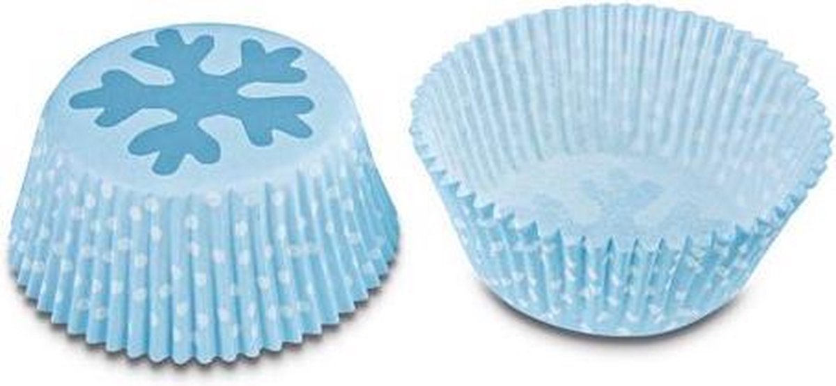 "Papieren cupcake vormpjes blauwe sneeuwvlok