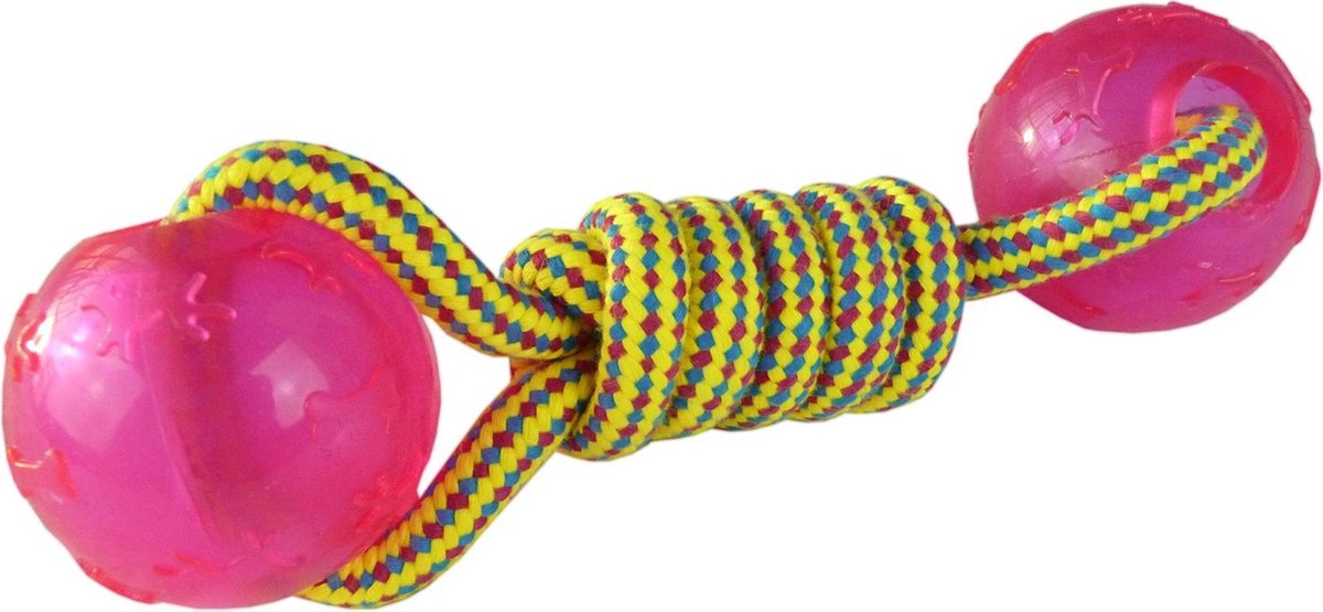 Geweven touw met rubber ballen 17cm 100-110gr