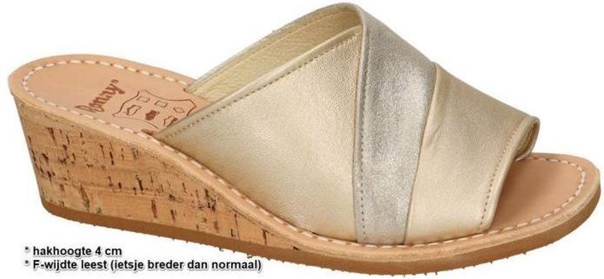 Ronny -Dames -  goud - slippers & muiltjes - maat 36