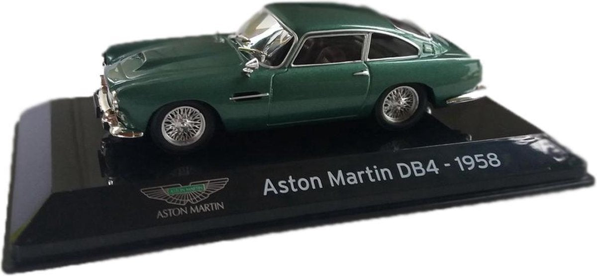 Aston Martin DB4 1958 (Groen) (10 cm) 1/43 Atlas - Modelauto - Schaalmodel - Model auto - Miniatuurauto - Miniatuur autos
