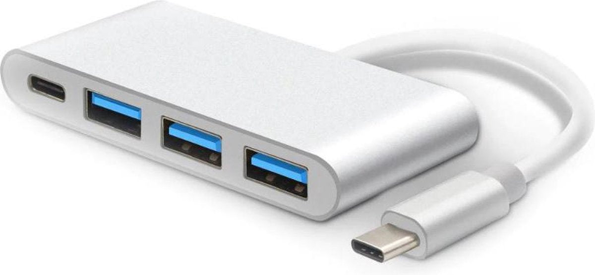 XIB USB-C 3.1 / 4-in-1 Hub / USB-C naar 3x USB en 1x USB-C adapter - Aluminium
