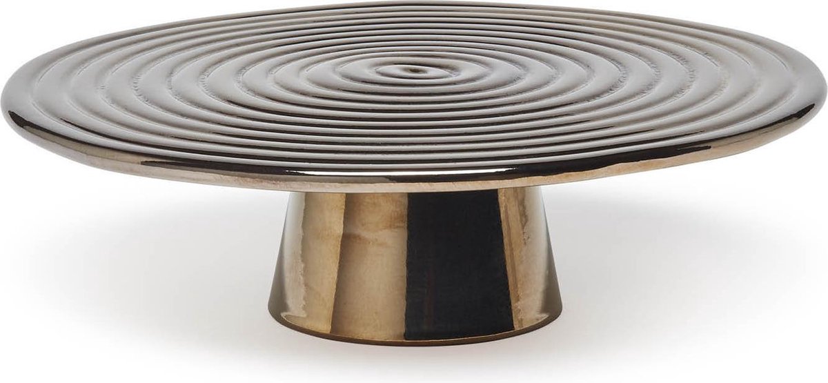 Dutchdeluxes - Presentatieplateau Large - Keramiek - Platinum - Rond ⌀31