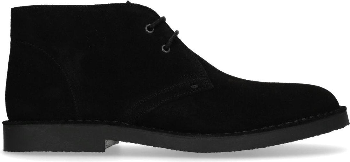 Manfield - Heren - Zwarte suède desert boots - Maat 43