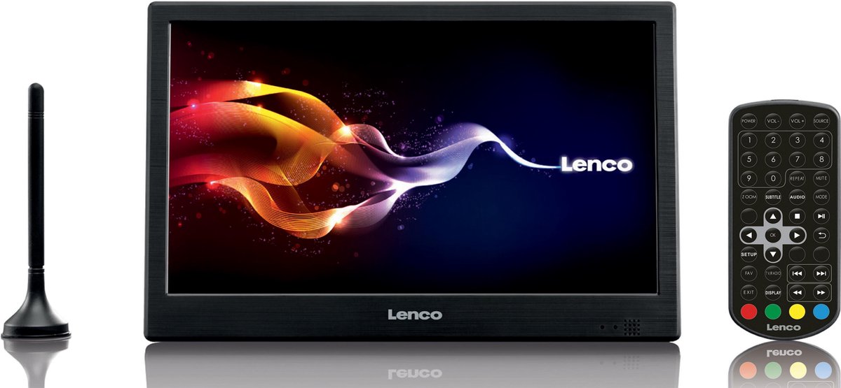 Lenco TFT-1028 - Draagbare televisie HD met DVB-T2 - 10 inch - Zwart