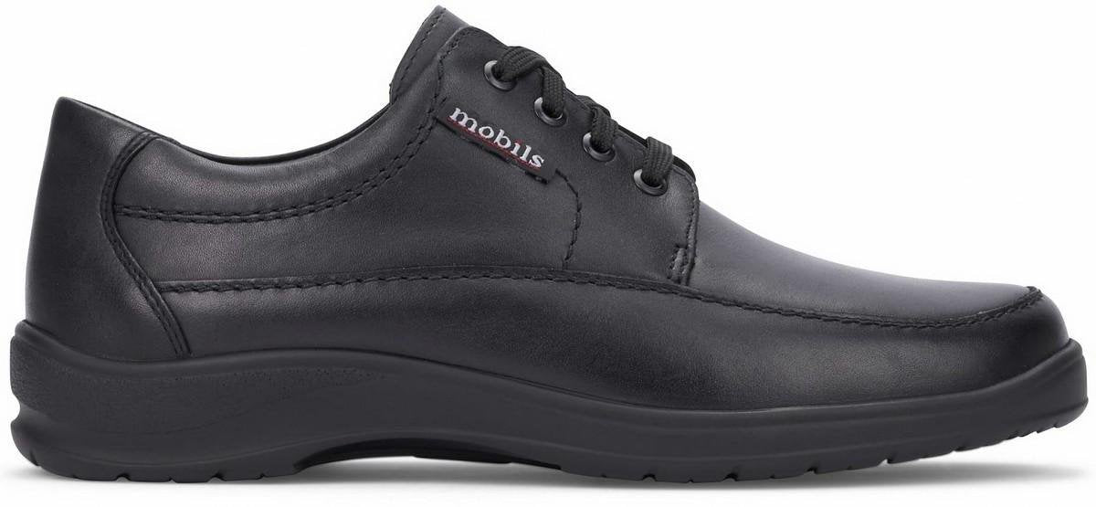 Mobils by Mephisto EZARD zwart lederen veterschoen voor brede voeten - Maat 44.5
