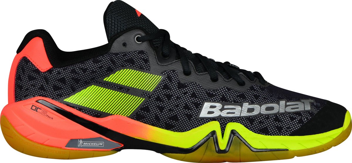 Babolat Shadow Tour heren badmintonschoen - maat 42½ - zwart/rood/geel