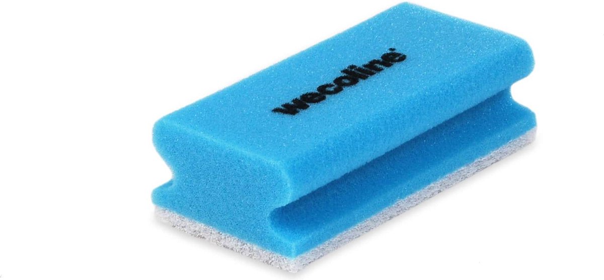 Schuurspons met grip - Blauw/wit - 10 stuks - Wecoline