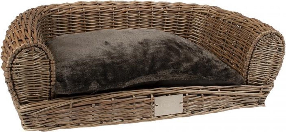 Duvo+ Provence rieten sofa & kussen 64x43x19cm