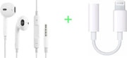 Apple Headset oortjes In-Ear 3.5 mm Jack +Aux 3.5 mm naar Lightning adapter voor Iphone Apple Tablet  muziek audio luisteren