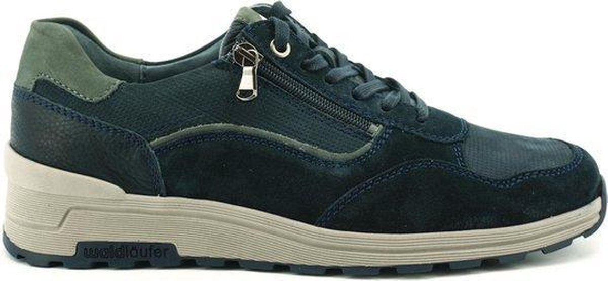 Waldläufer Heren Sneaker 734007 Blauw 302 - H-Etienne wijdte H - Maat 9½
