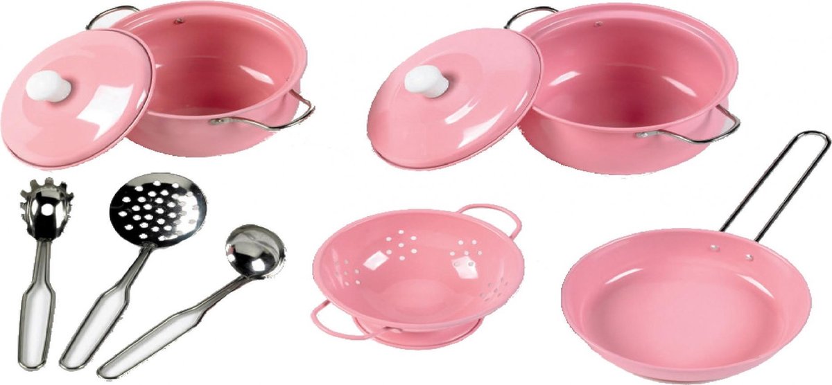 Pannenset roze emaille