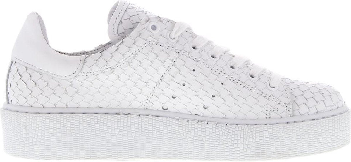 Tango | Chantal 12-o white leather sneaker print - white sole | Maat: 42