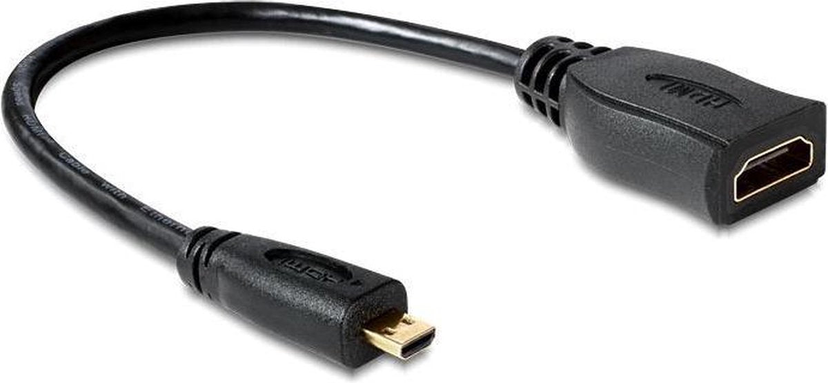 Delock - 1.4 High Speeds HDMI naar Micro HDMI kabel - 0.23 m - Zwart