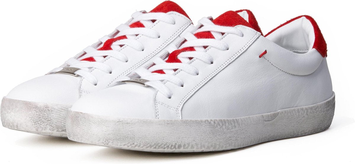KUNOKA Alex white/red collar - Sneakers Dames - maat 36 - Wit Rood