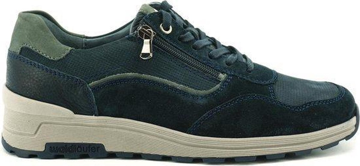 Waldläufer Heren Sneaker 734007 Blauw 302 - H-Etienne wijdte H - Maat 9