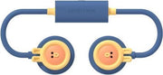 Cartoon ondraaglijk konijn hangende nekventilator USB mini buitensporten draagbare luie ventilator (blauw)