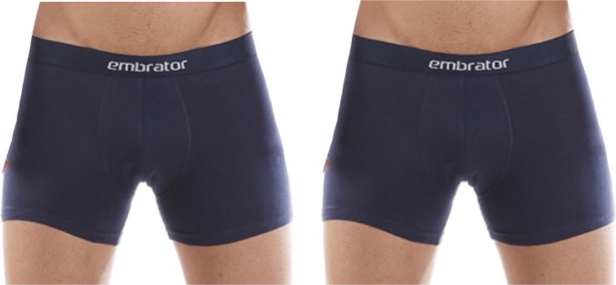 Embrator 2-stuks mannen Boxershort donkerblauw maat L