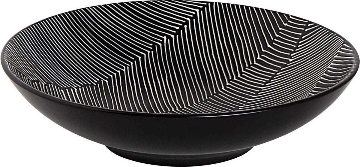 Palmer Leaf Schaal - 19cm - 70cl - 1 stuk - Zwart