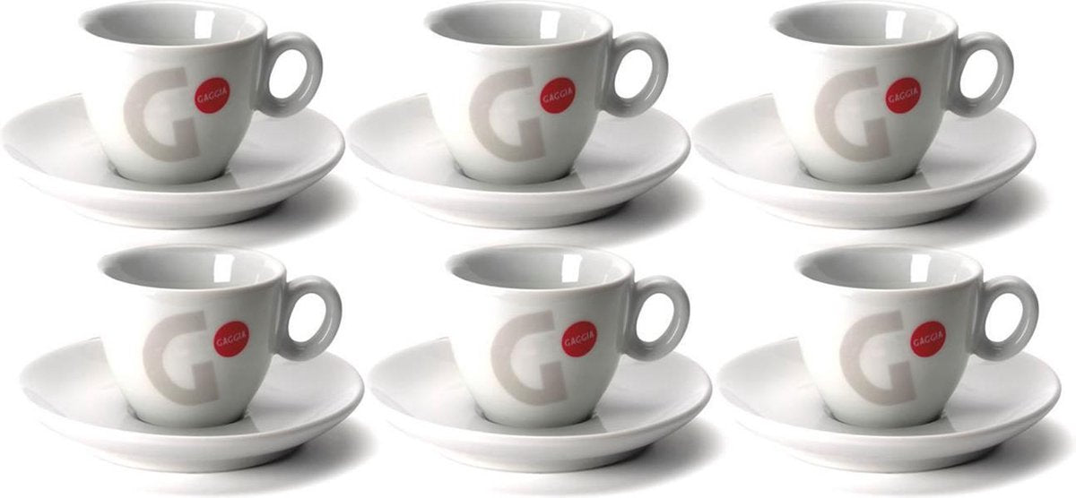 Gaggia| 6 luxe kopjes met schotel