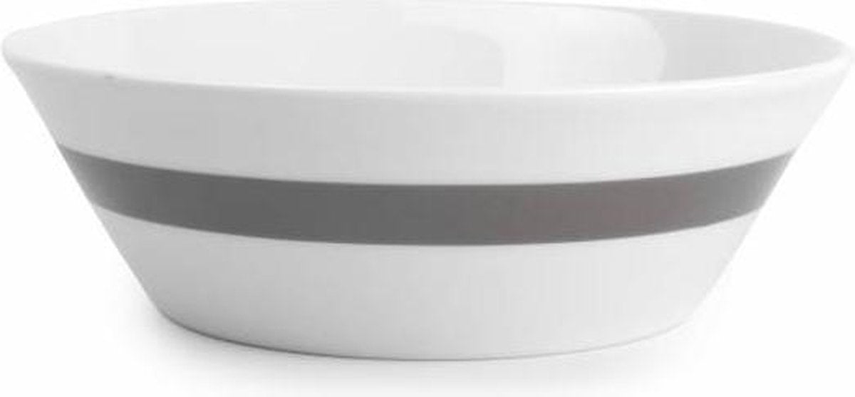 S&P STRIPES pastabord 19cm (grijs) set/6