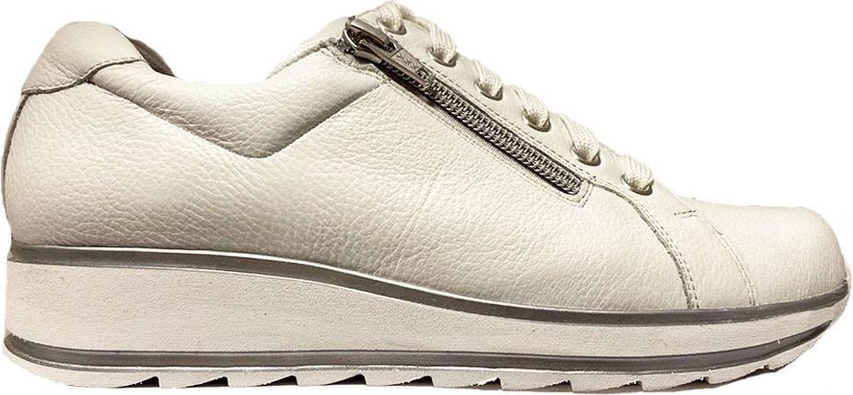Witte Durea Veterschoenen Wijdte G