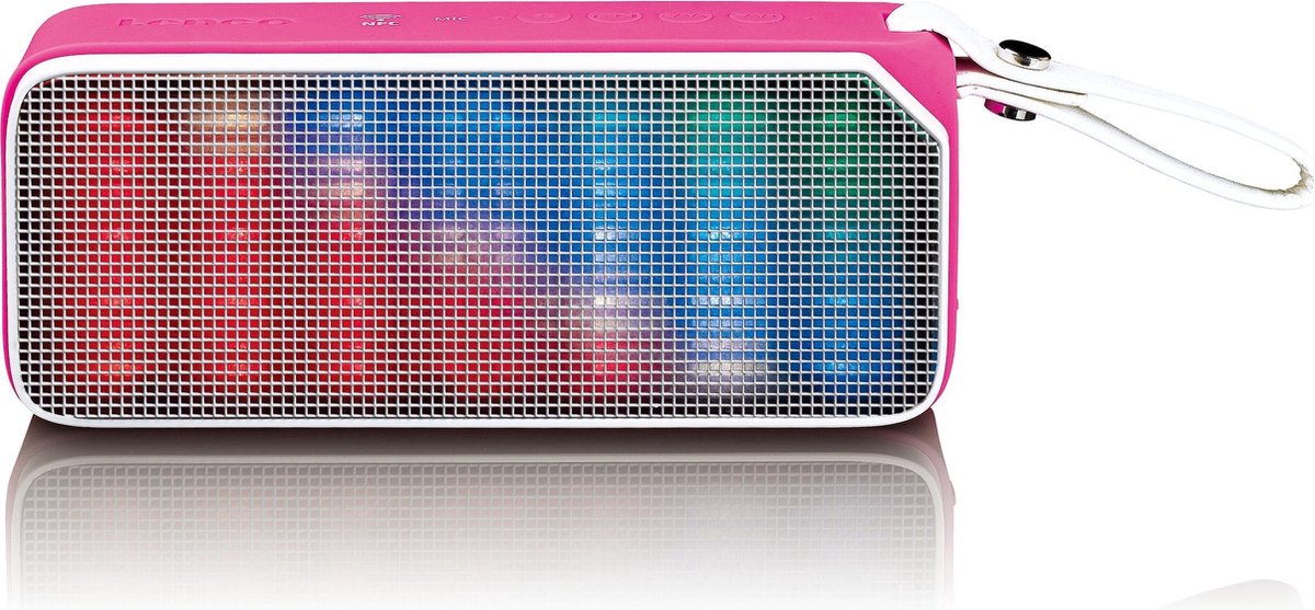 Lenco BT-191 - Bluetooth speaker spatwaterdicht met Led en NFC - Roze
