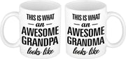 Awesome grandma en grandpa looks like mok - Cadeautje/ cadeau beker set voor Opa en Oma