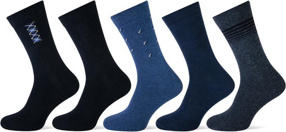 Herensokken - Fantasy - Jeans - 5 Paar - Maat 43-46