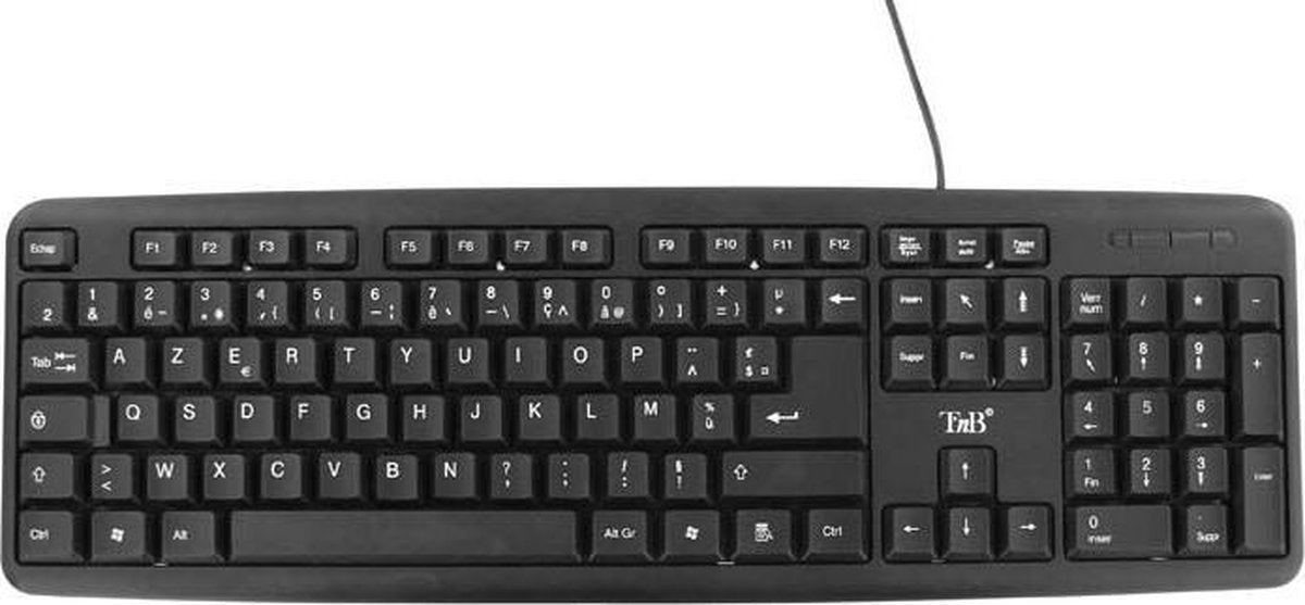 T'nB KBSUBK toetsenbord USB AZERTY Frans Zwart