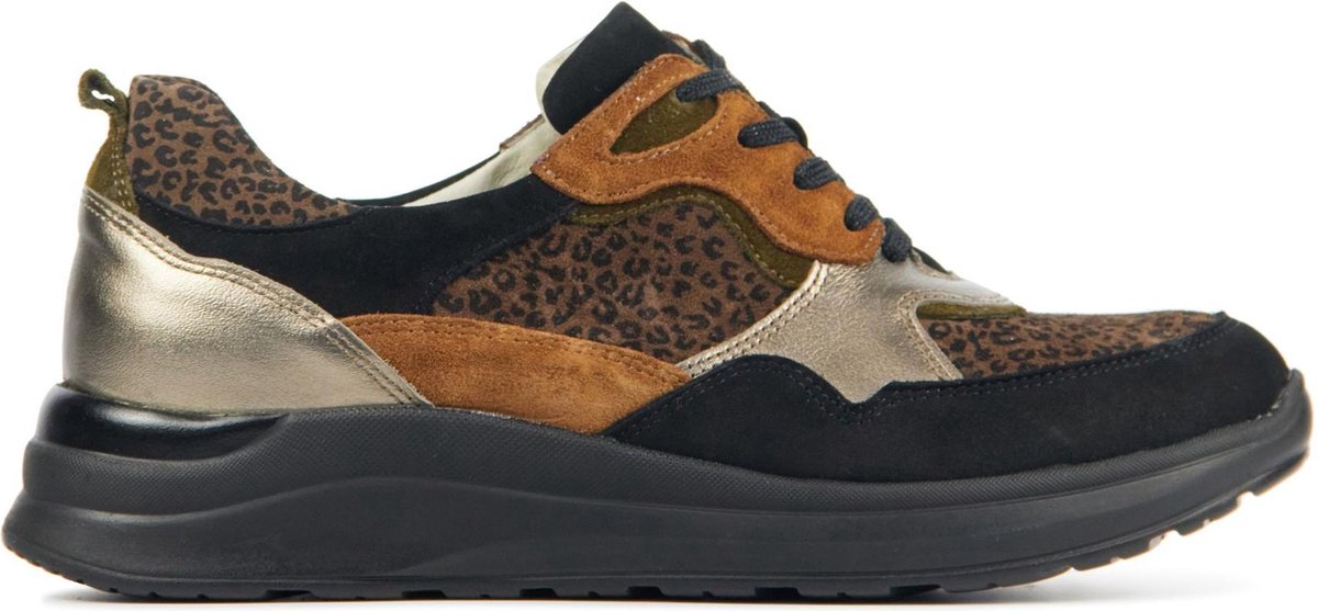 Waldlaufer Vrouwen Suède Sneakers / Damesschoenen 760002 - Zwart - Maat 38