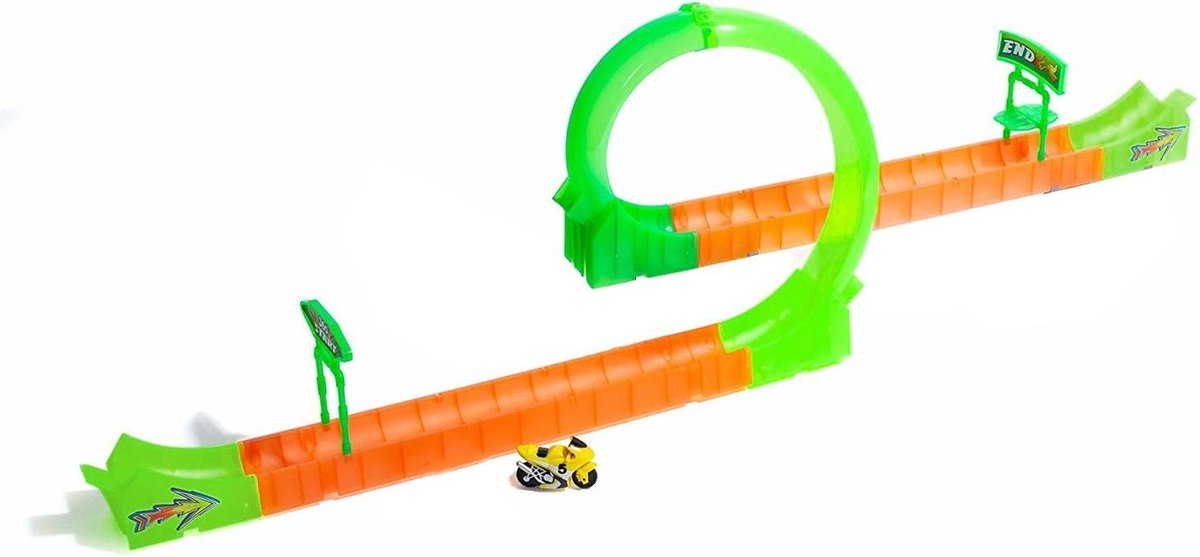 Lg-imports Racebaanset Met Racemotor 16-delig Rood/groen