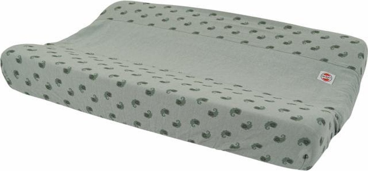 Lodger Hoes Aankleedkussen - Changer Flower - 100% Katoen - Hydrofiel - Absorberend - Universeel - Oeko-Tex - Luchtig - Groen