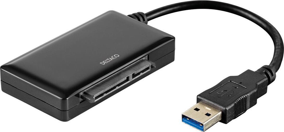 Deltaco USB3-SATA6G3 USB 3.0 naar SATA 5Gb/s adapter voor 3.5 HDD en 2.5 HDD/SSD zwart