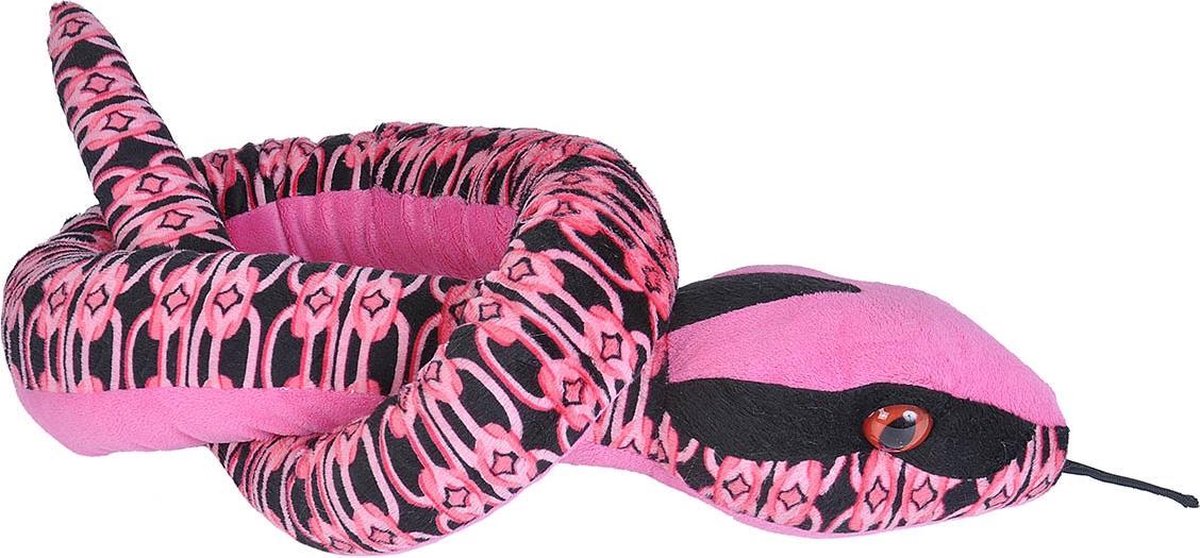 Wild Republic Knuffel Slang Junior 137 Cm Pluche Roze/zwart