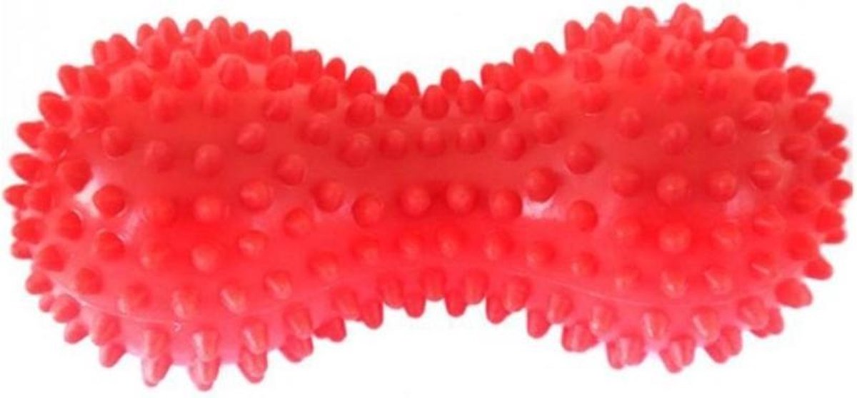 Rolmassage voor spieren – Stekelig plastic massage – Peanut Ball – 15 cm - Massage bal - Voeten Massage -Yoga fitness - Stress bal – Zelfmassage - Spierpijn - Trigger point - been hand pols voet nek rug massage | Lacrosse Bal - Rood